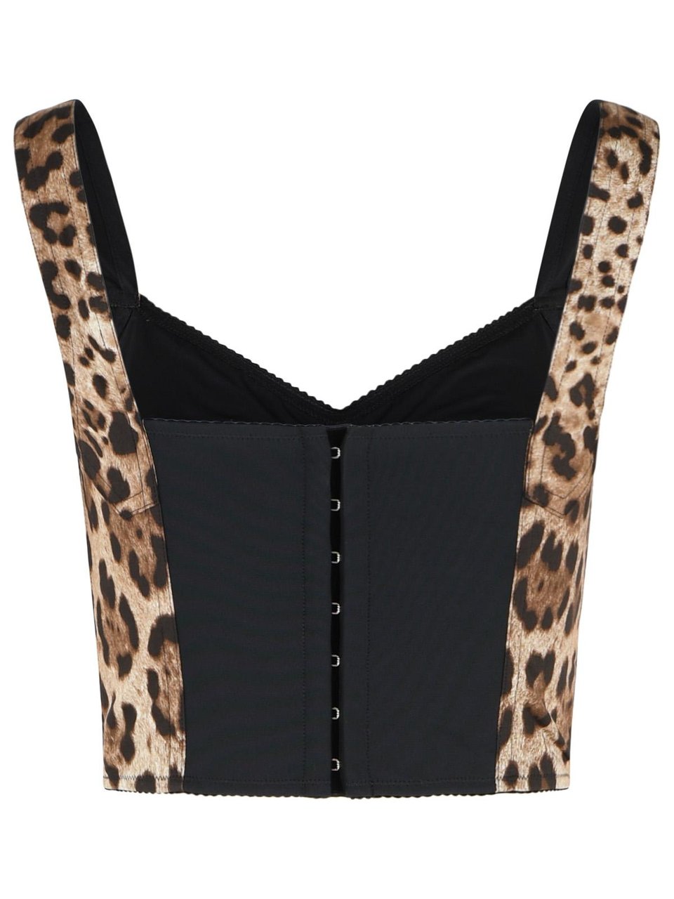 Dolce & Gabbana Leopard Cotton Bustier Neutraal