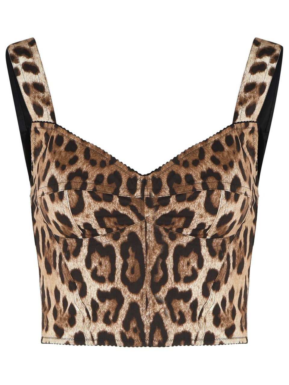 Dolce & Gabbana Leopard Cotton Bustier Neutraal