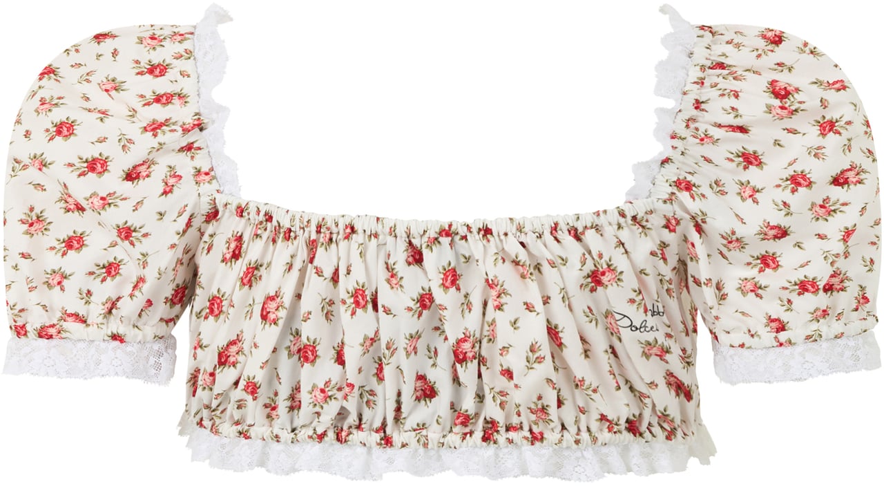 Dolce & Gabbana Floral cropped top Neutraal