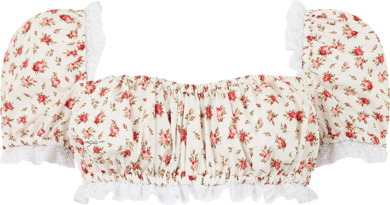 Dolce & Gabbana Floral cropped top Neutraal