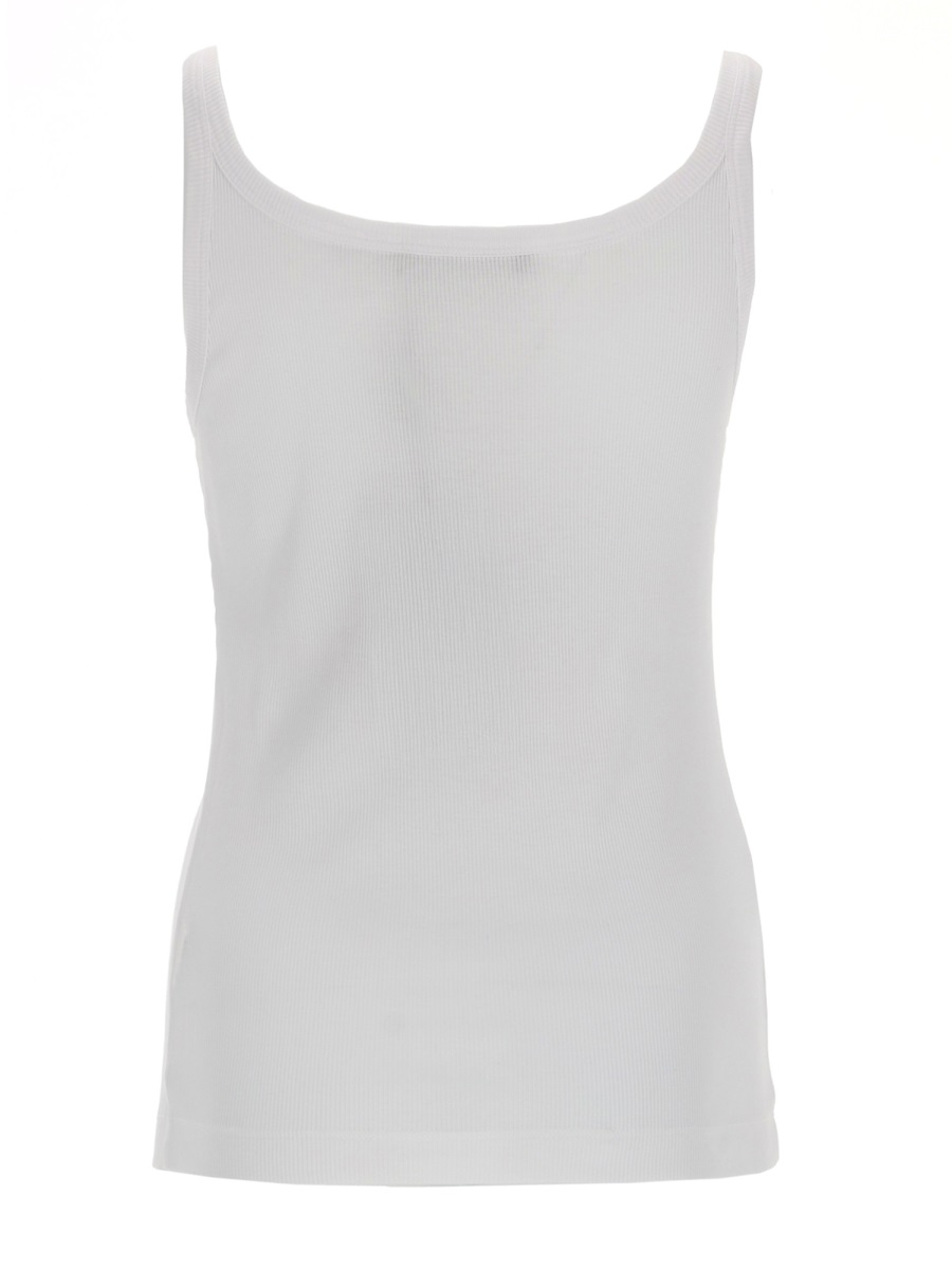 Dolce & Gabbana White Cotton Logo Tank Top Wit