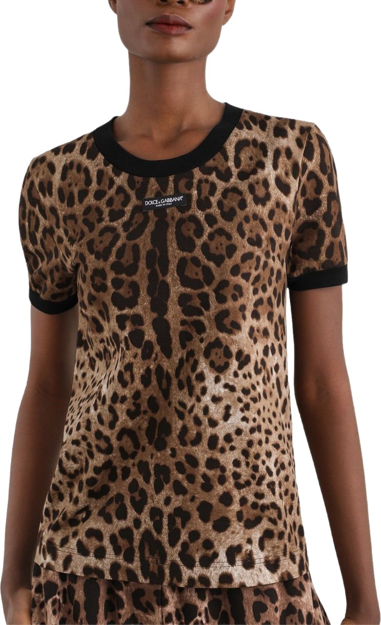 Dolce & Gabbana T-Shirts And Polos Leopard Beige