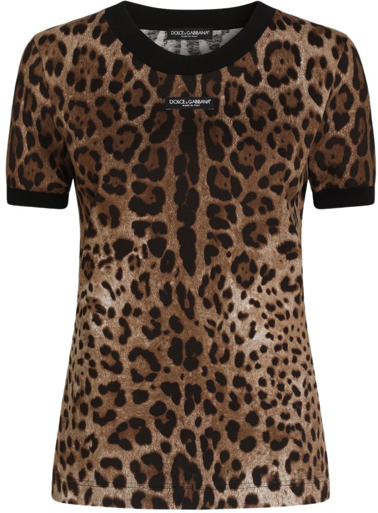 Dolce & Gabbana T-Shirts And Polos Leopard Beige