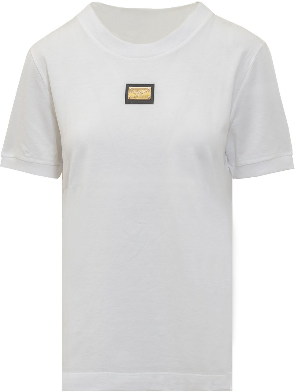 Dolce & Gabbana T-Shirt con Placchetta Metallica Wit