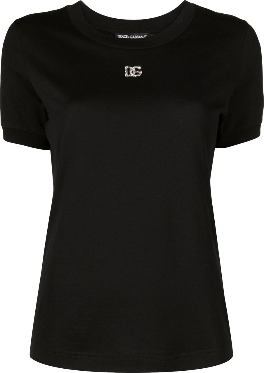 Dolce & Gabbana Black Fitted Cotton T-Shirt Zwart
