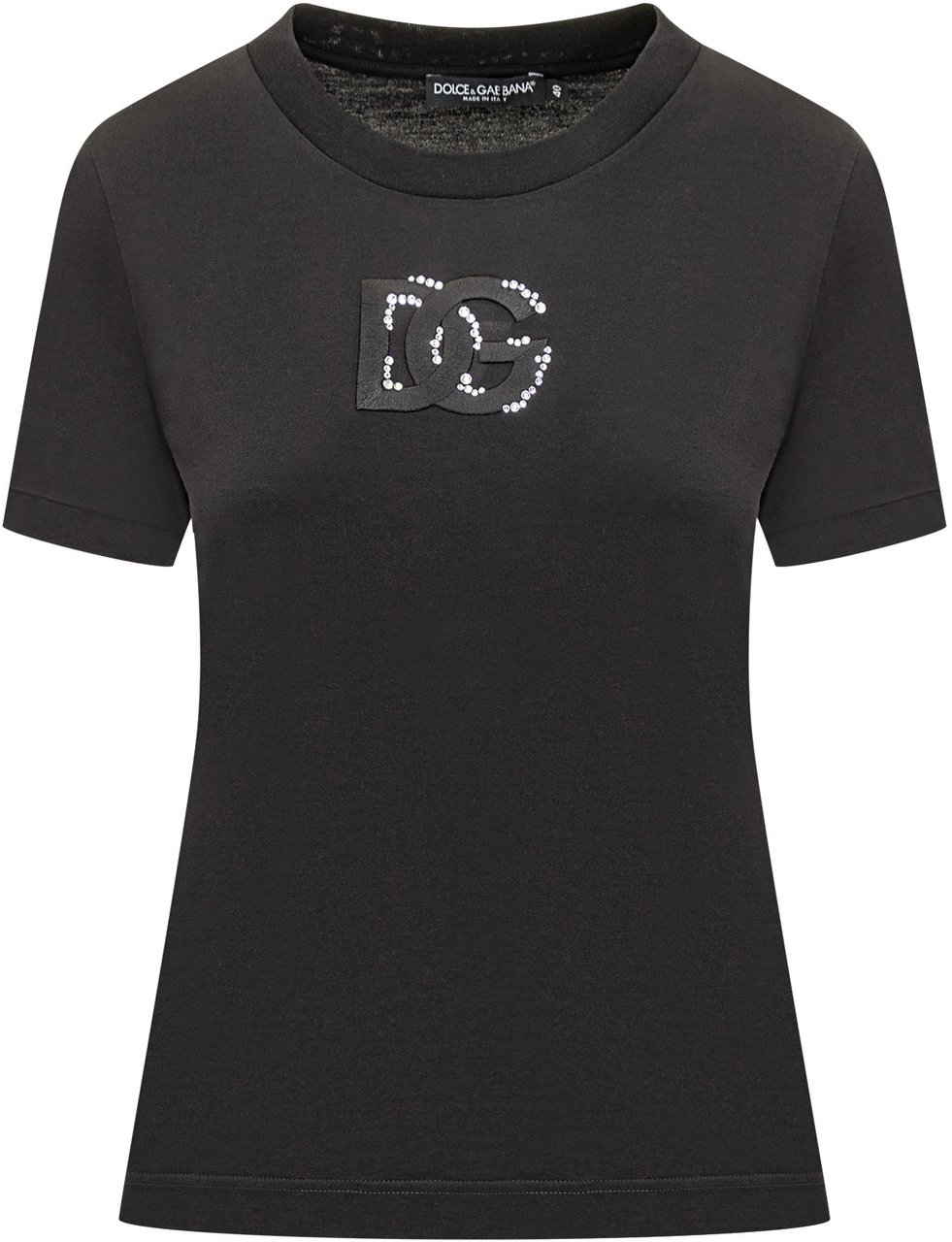 Dolce & Gabbana T-Shirt con Logo Applicato Zwart