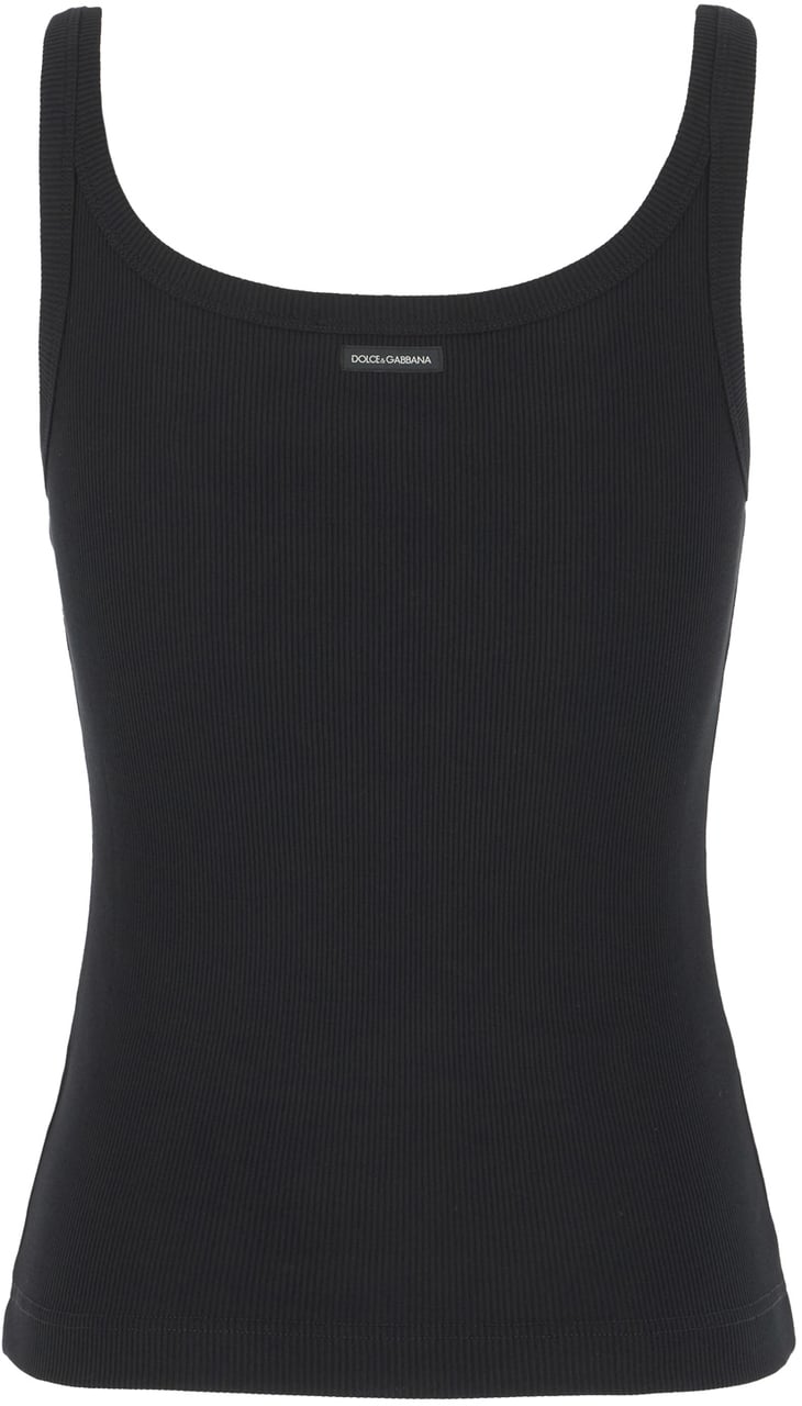 Dolce & Gabbana Dolce&gabbana Black cotton top Zwart