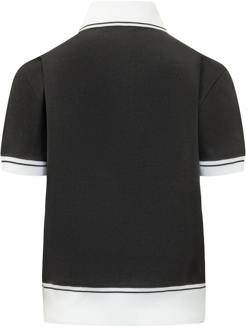 Dolce & Gabbana Polo Maniche Corte con Colletto a Contrasto Donkergrijs
