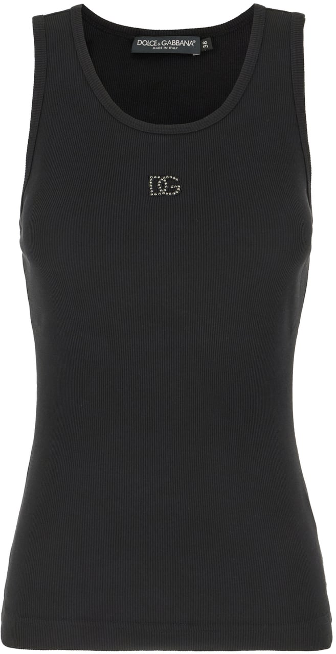 Dolce & Gabbana Dolce&gabbana Black cotton top Zwart