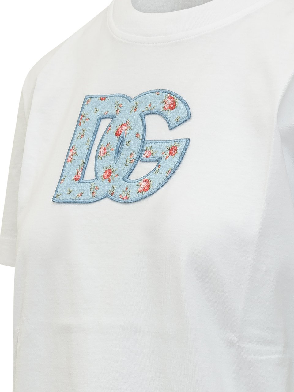 Dolce & Gabbana T-shirt con Logo Floreale Wit