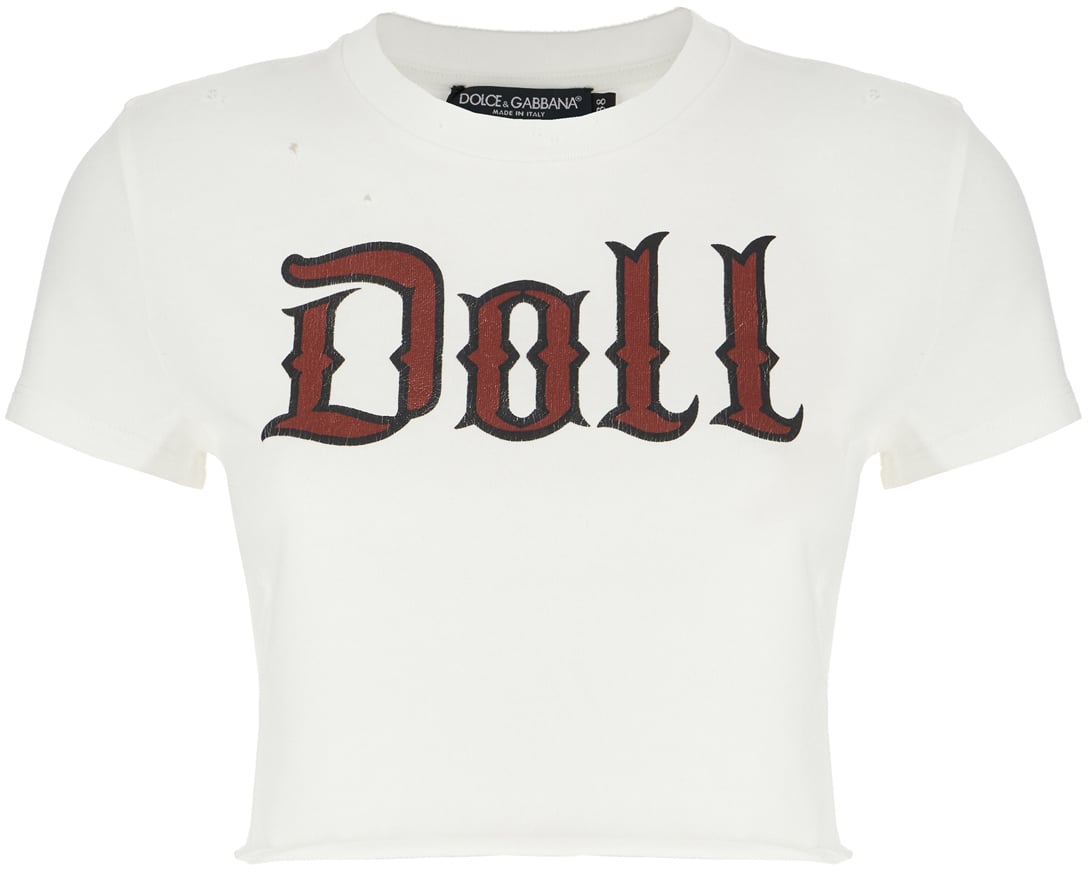 Dolce & Gabbana Dolce&gabbana Ivory cotton t-shirt Neutraal