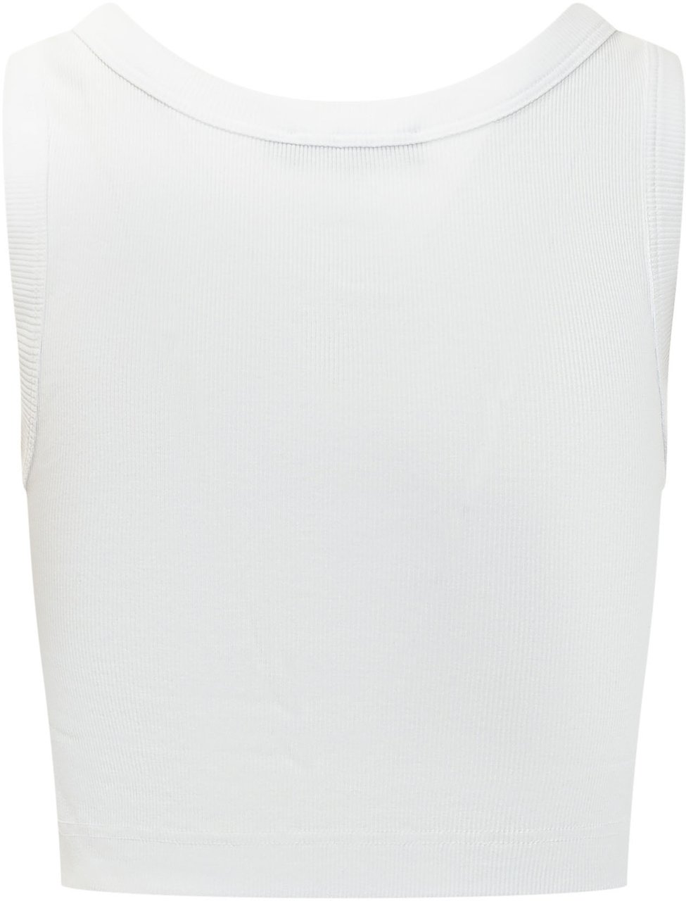 Dolce & Gabbana Canotta Crop a Coste con Bottoni Wit