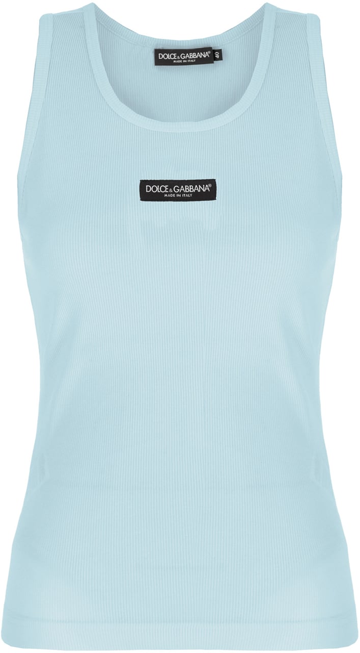 Dolce & Gabbana Dolce&gabbana Light blue cotton top Lichtblauw