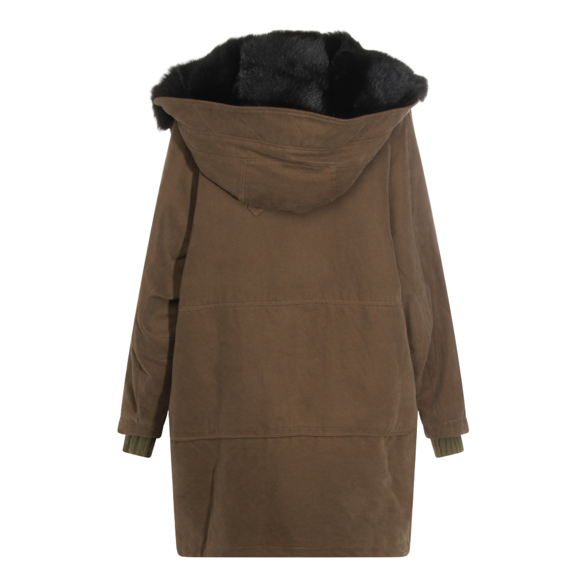 Dolce & Gabbana Brown Fur-Lined Jacket With Concealed Zipper And Relaxed Fit Grijs