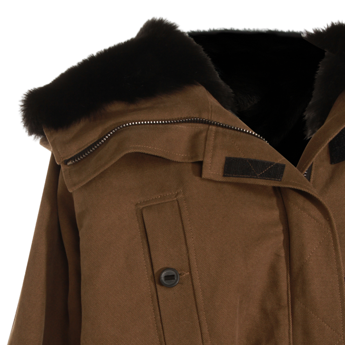 Dolce & Gabbana Brown Fur-Lined Jacket With Concealed Zipper And Relaxed Fit Grijs