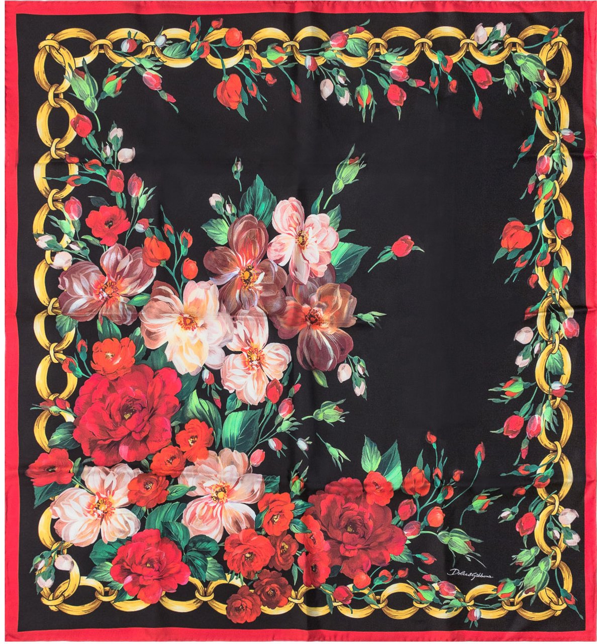 Dolce & Gabbana Foulard a Motivo Floreale Rood