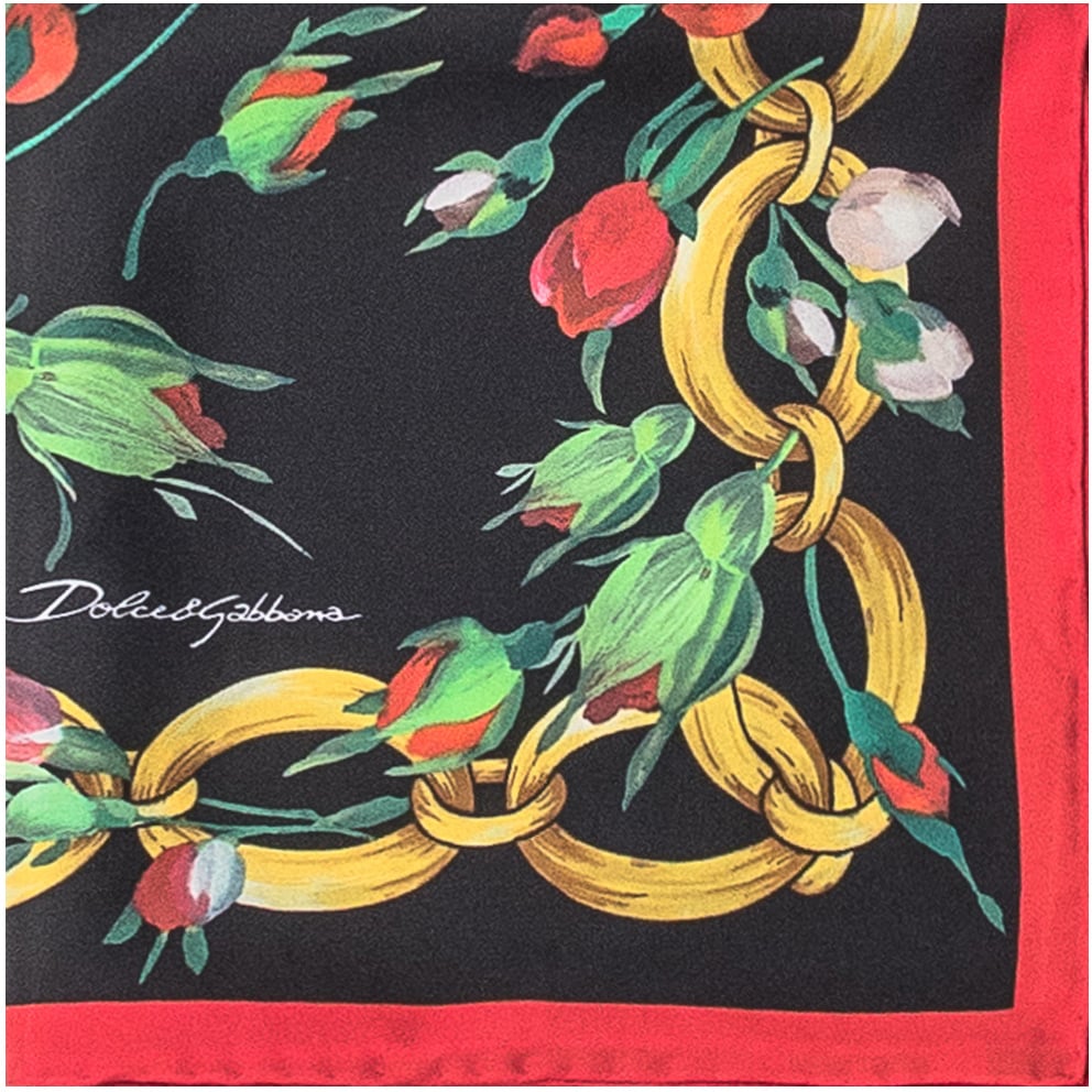 Dolce & Gabbana Foulard a Motivo Floreale Rood