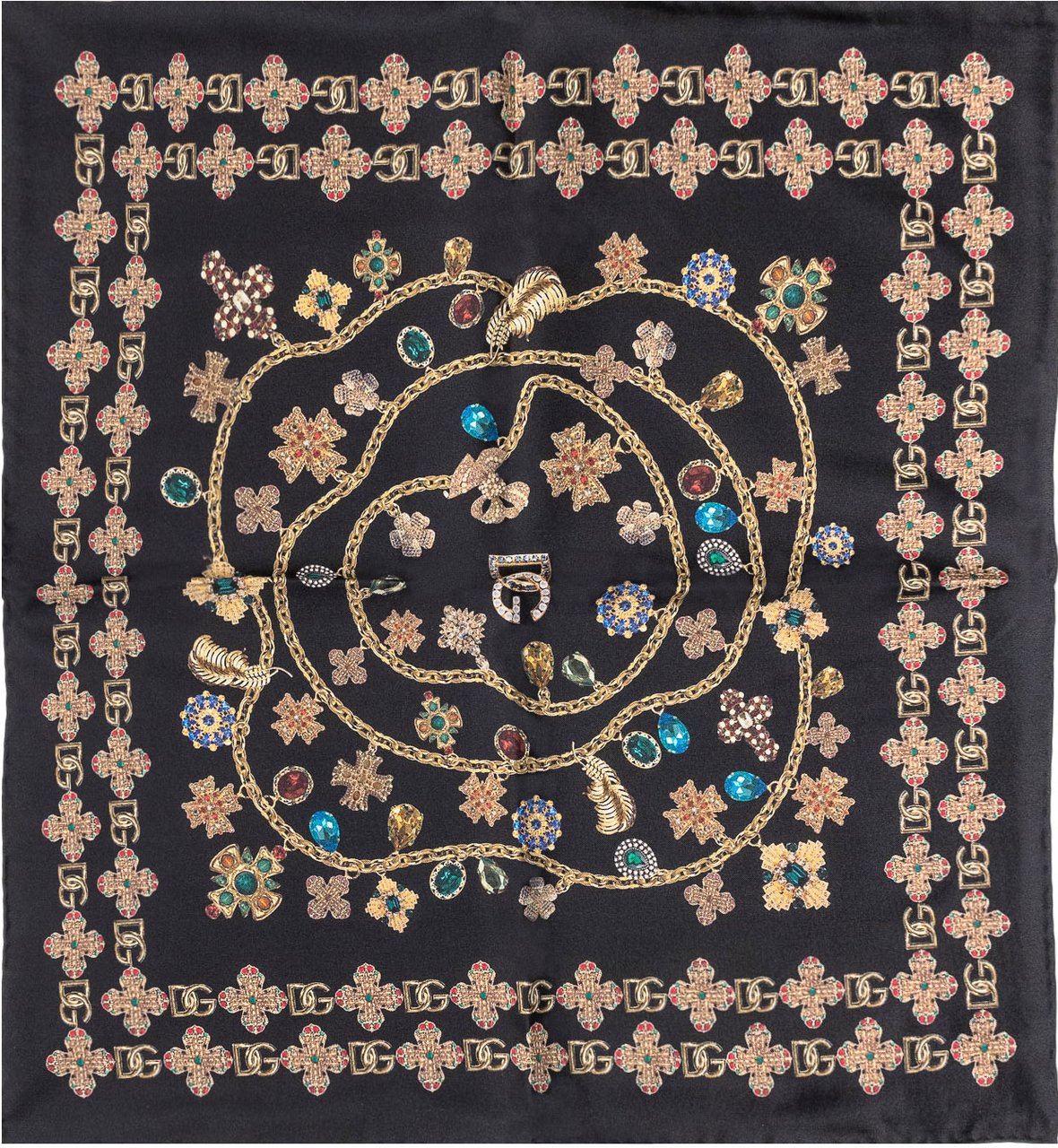 Dolce & Gabbana Foulard Con Motivo Gioiello Zwart