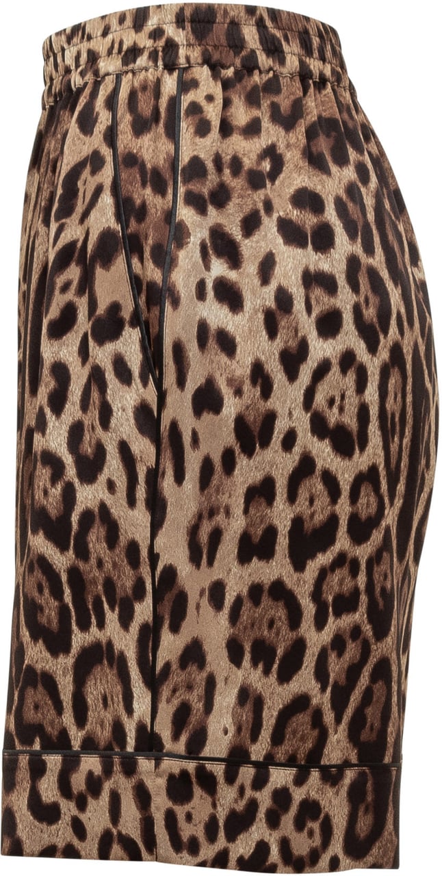 Dolce & Gabbana Shorts con Motivo Animalier Beige