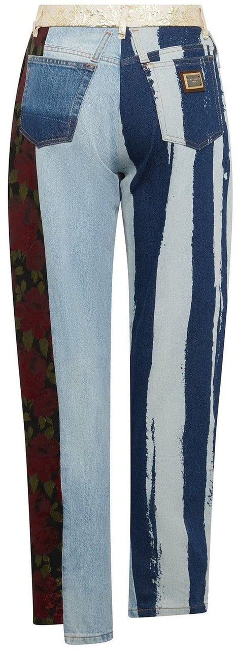 Dolce & Gabbana Dolce & Gabbana Embroidered Denim Pants Blauw