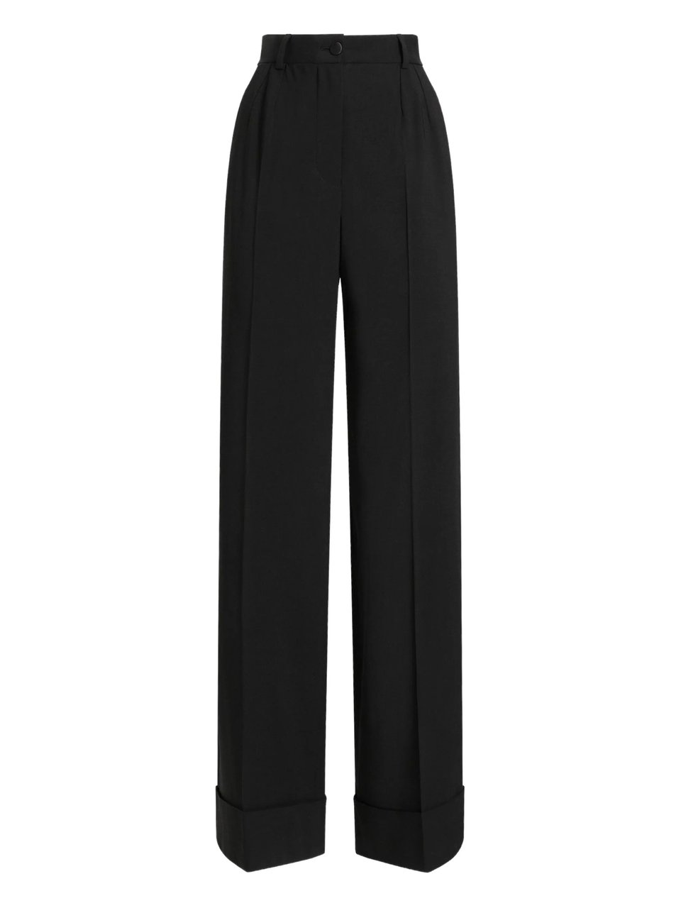 Dolce & Gabbana High-Waisted Wide-Leg Tailored Wool Trousers Zwart