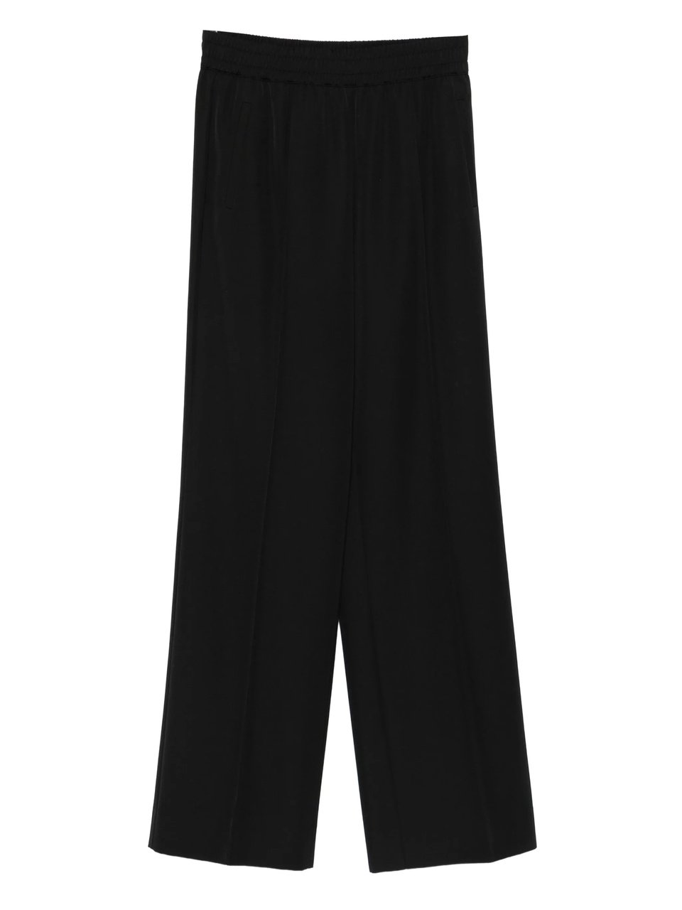 Dolce & Gabbana Wide-Leg High Elastic Waist Wool Pants Zwart