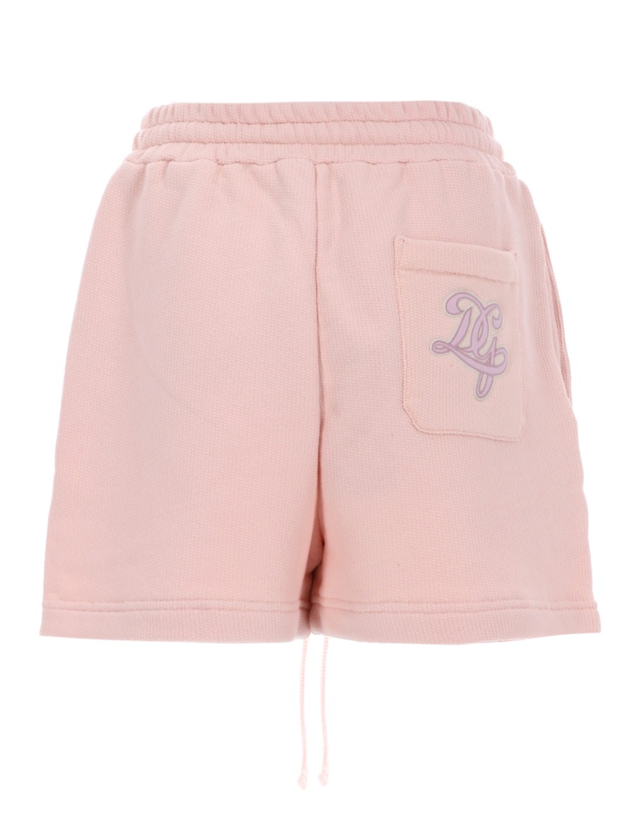 Dolce & Gabbana Ribbed Drawstring Cotton Casual Shorts Neutraal