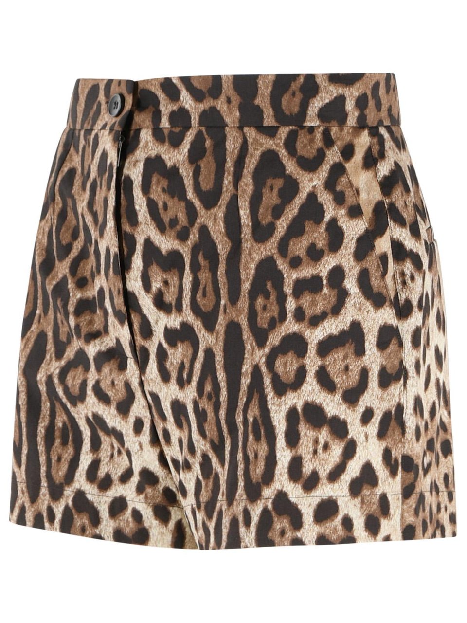Dolce & Gabbana Leopard Print Cotton Shorts Zwart