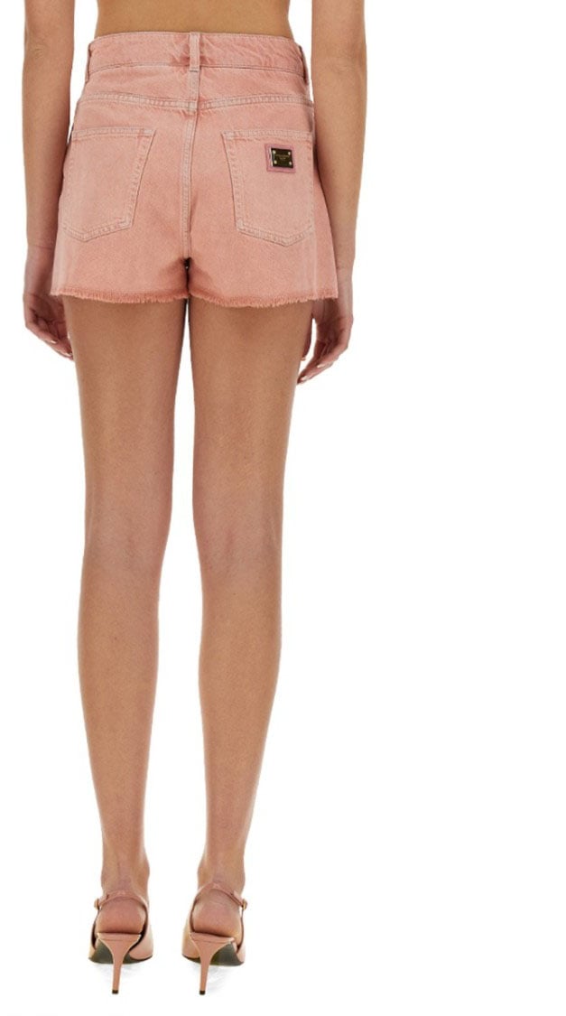 Dolce & Gabbana High-Waisted Denim Shorts Roze