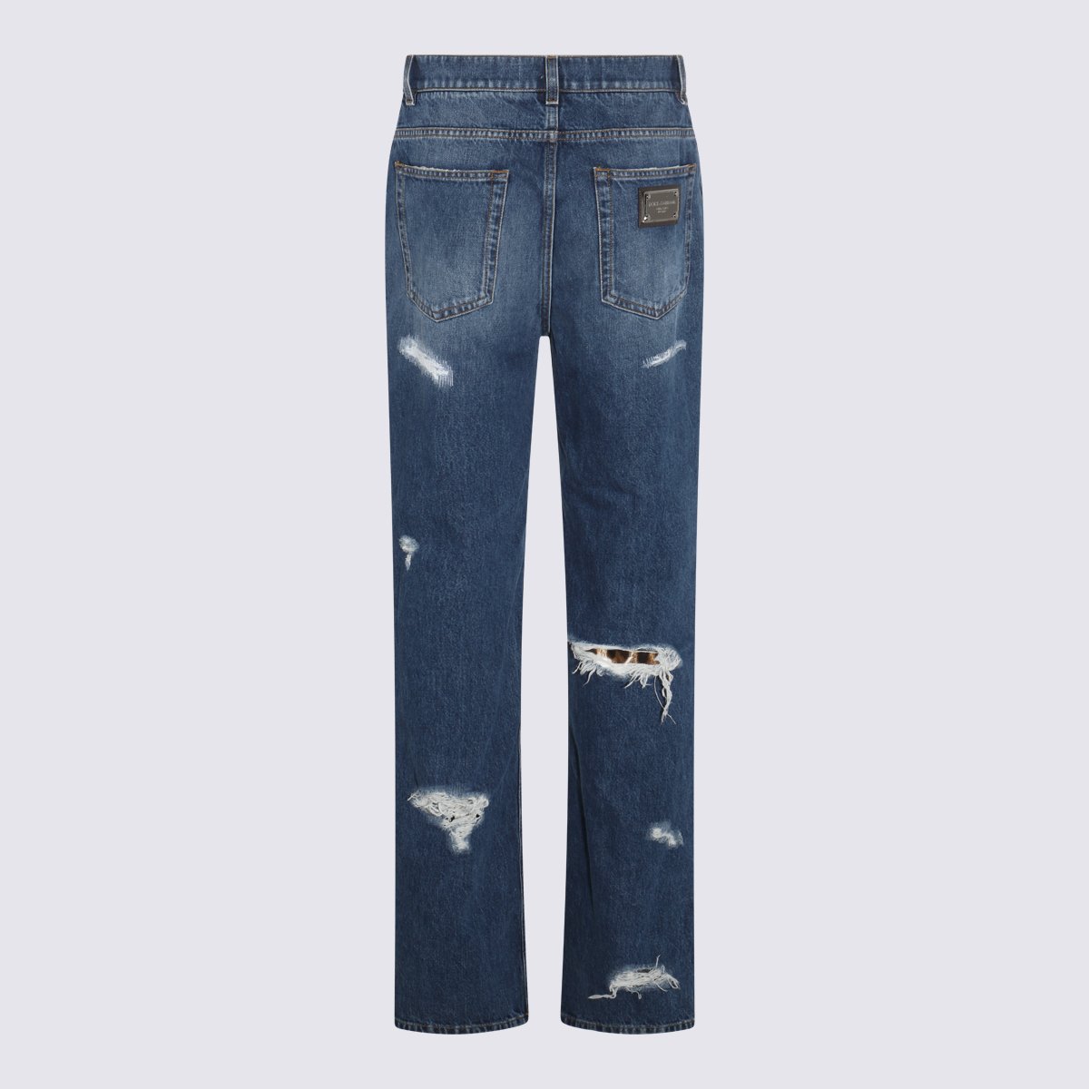 Dolce & Gabbana Distressed Straight-Leg Jeans With Rugged Detailing Grijs