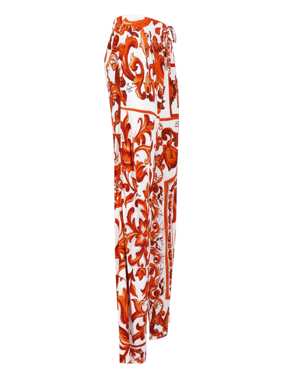 Dolce & Gabbana Multicolor Majolica Viscose Straight-Leg Pants Wit