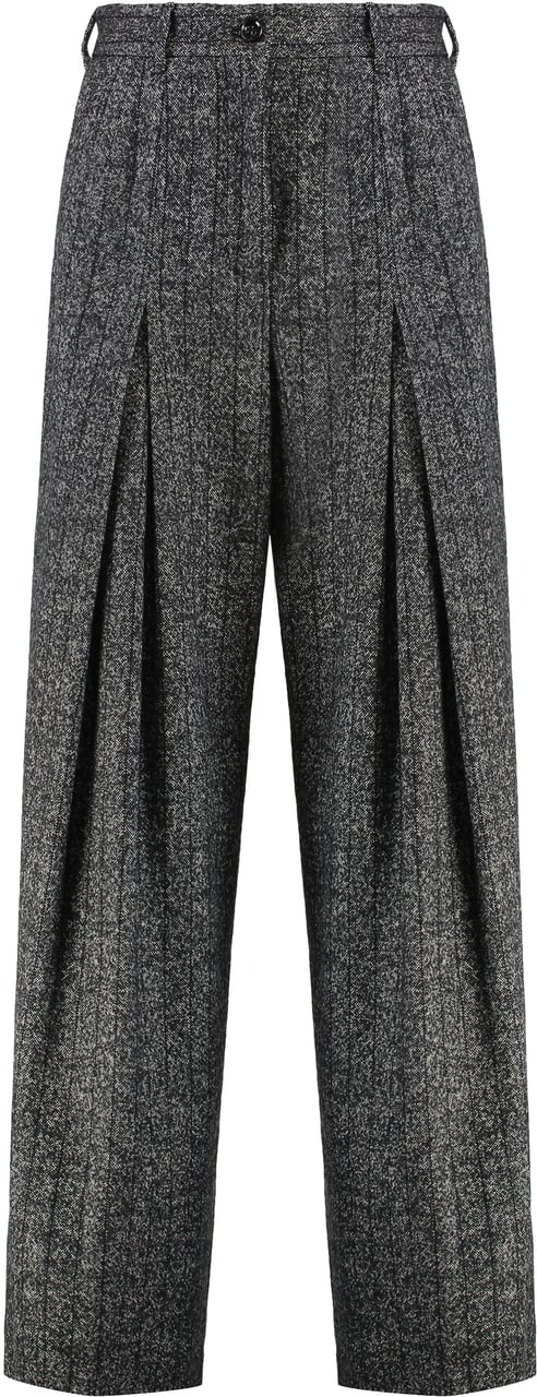 Dolce & Gabbana Wool wide-leg trousers Grijs