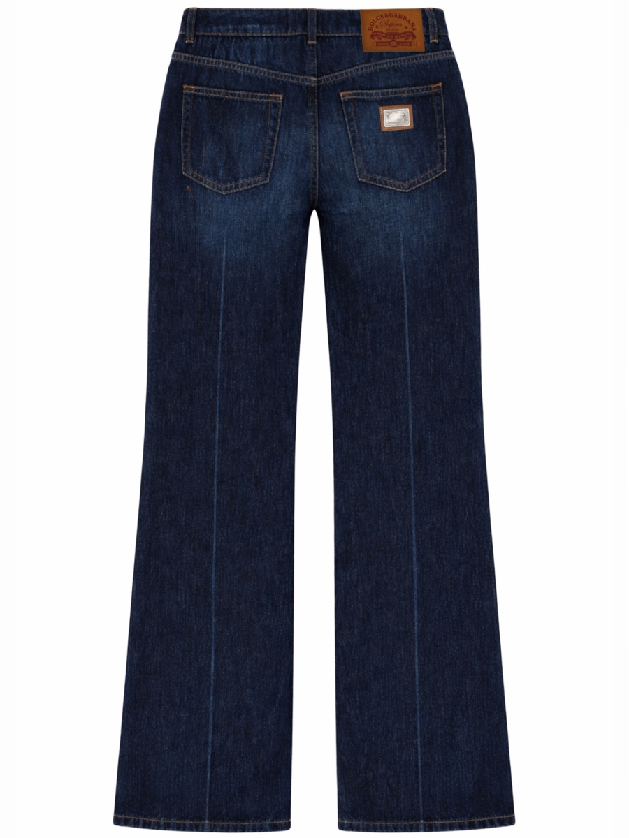 Dolce & Gabbana Dark Indigo Faded Straight Leg Jeans Zwart