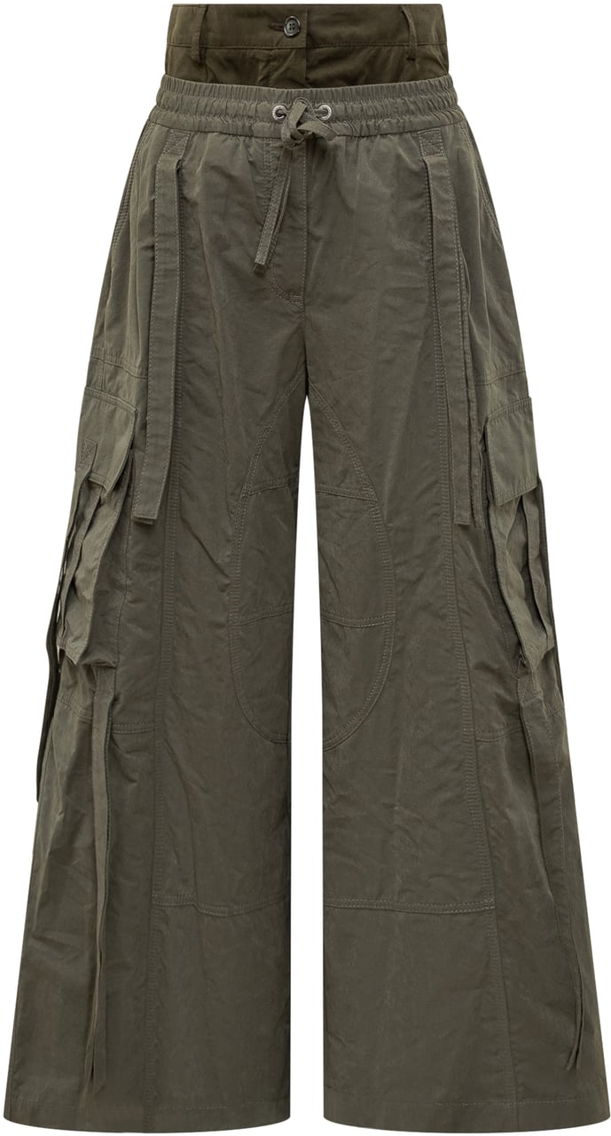 Dolce & Gabbana Pantaloni Cargo Dolce & Gabbana a Gamba Larga Donkergroen