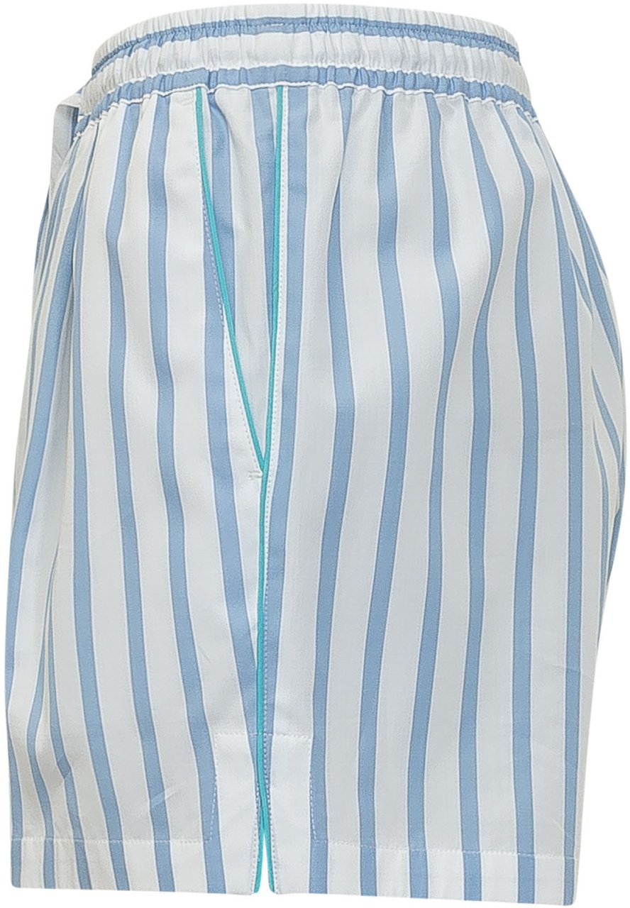 Dolce & Gabbana Shorts a Righe con Vita Elasticizzata Lichtblauw