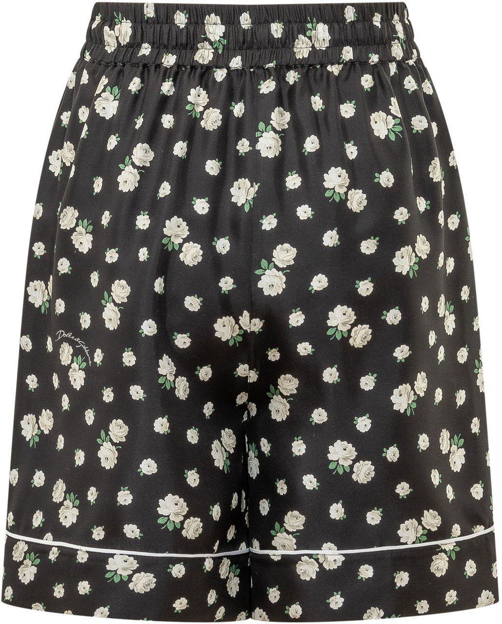 Dolce & Gabbana Shorts con Coulisse e Stampa Floreale Zwart