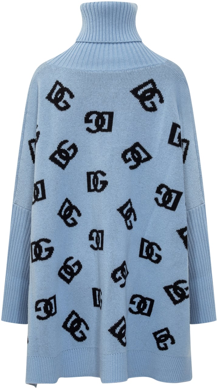 Dolce & Gabbana Poncho con Logo DG Blauw