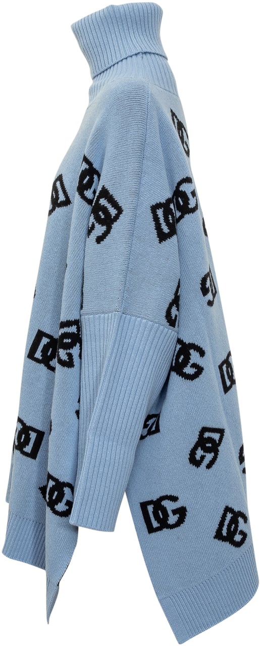 Dolce & Gabbana Poncho con Logo DG Blauw