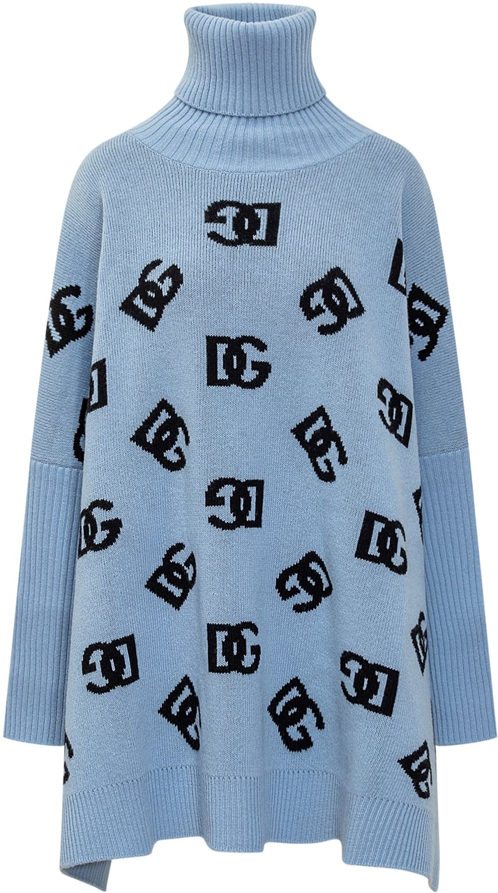 Dolce & Gabbana Poncho con Logo DG Blauw