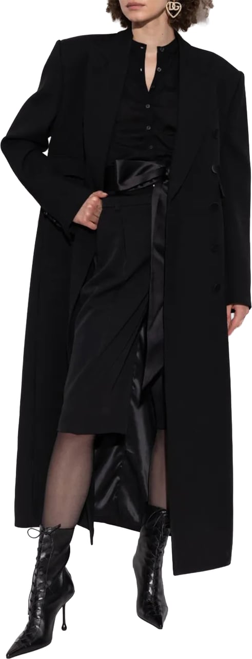 Dolce & Gabbana Black Cashmere Fitted Round Neck Cardigan Zwart