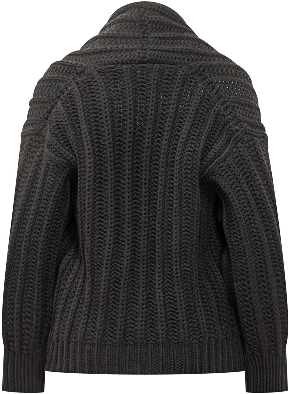 Dolce & Gabbana Dolce & Gabbana Cardigan Oversize Nero a Treccia Zwart