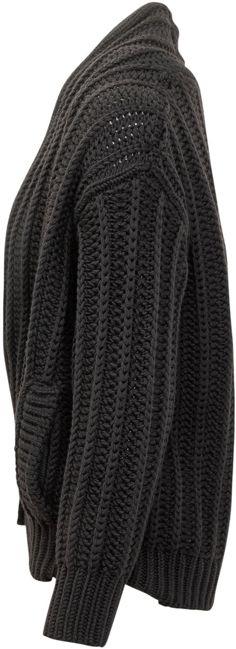 Dolce & Gabbana Dolce & Gabbana Cardigan Oversize Nero a Treccia Zwart