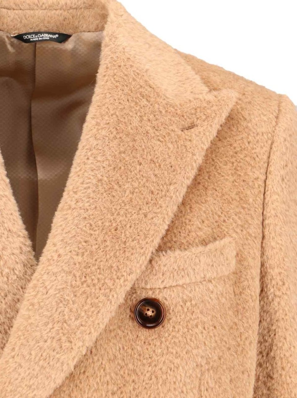 Dolce & Gabbana Double-Breasted Coat – Beige Neutraal