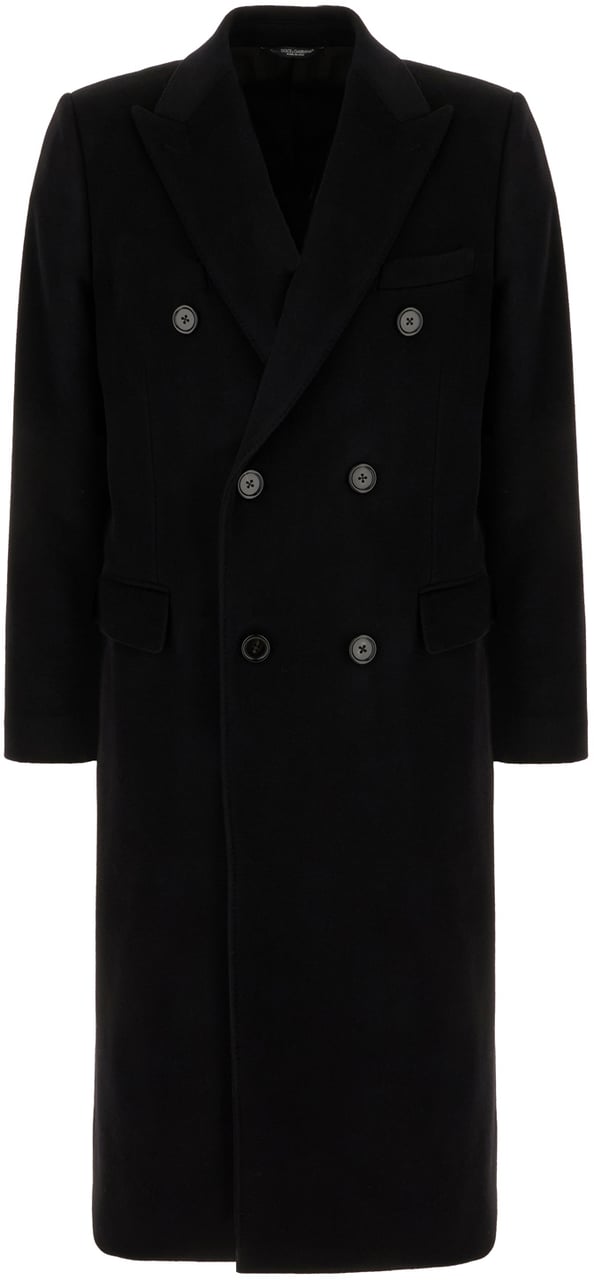 Dolce & Gabbana Dolce&gabbana Black wool blend coat Zwart