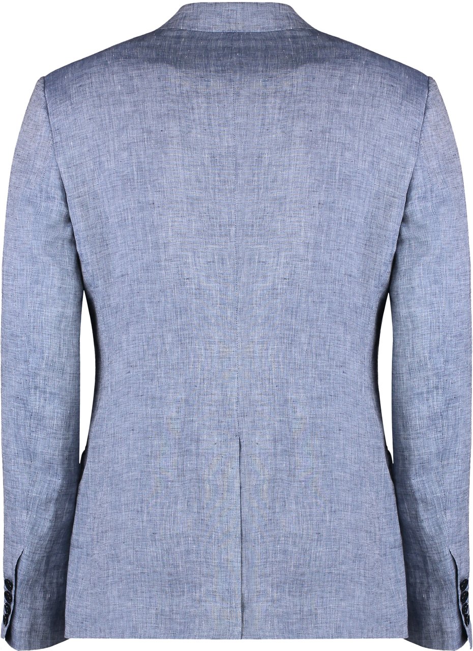 Dolce & Gabbana Double-breasted linen jacket Blauw