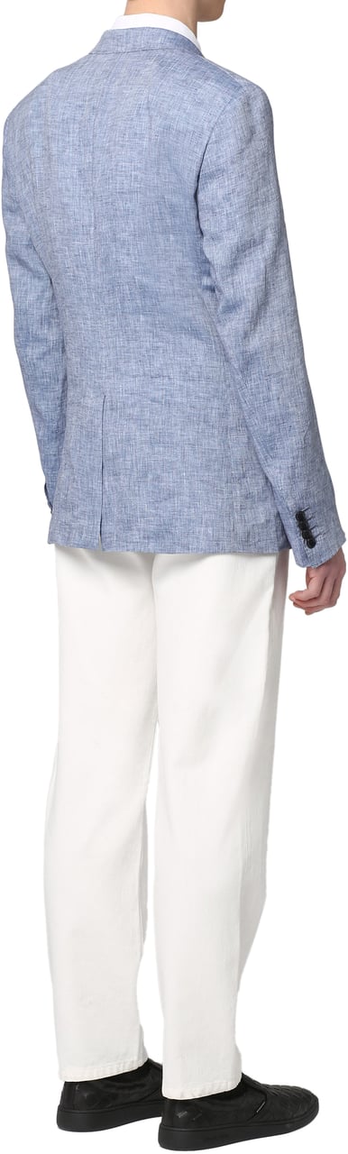 Dolce & Gabbana Double-breasted linen jacket Blauw