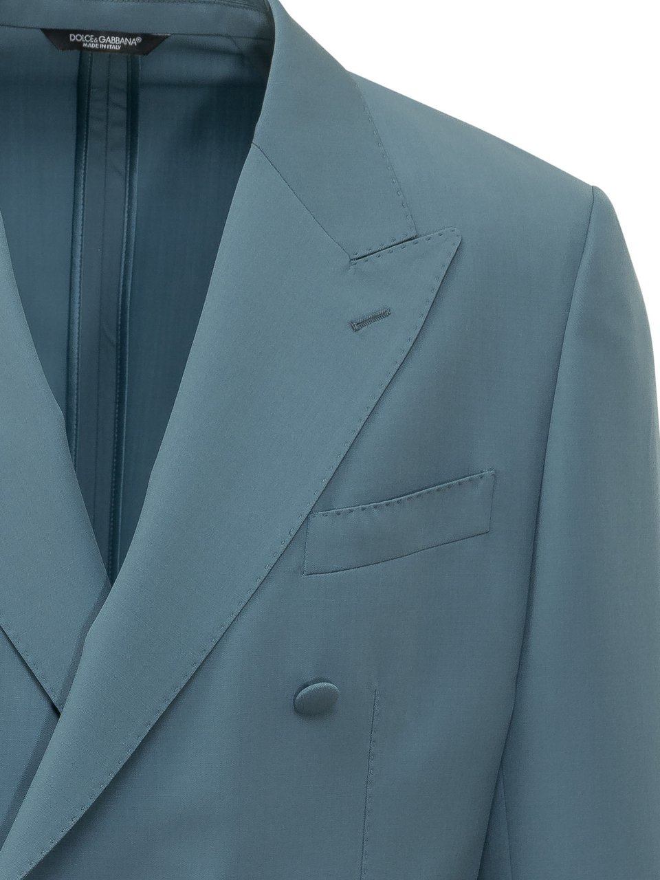 Dolce & Gabbana Giacca Doppiopetto con Revers a Punta Blauw