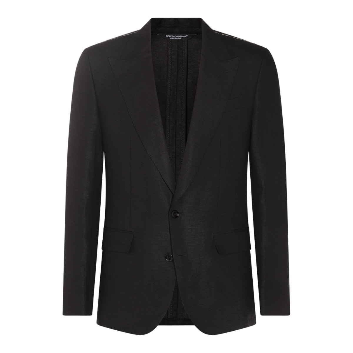 Dolce & Gabbana Tailored Black Jacket With Notched Lapels And Flap Pockets Zwart
