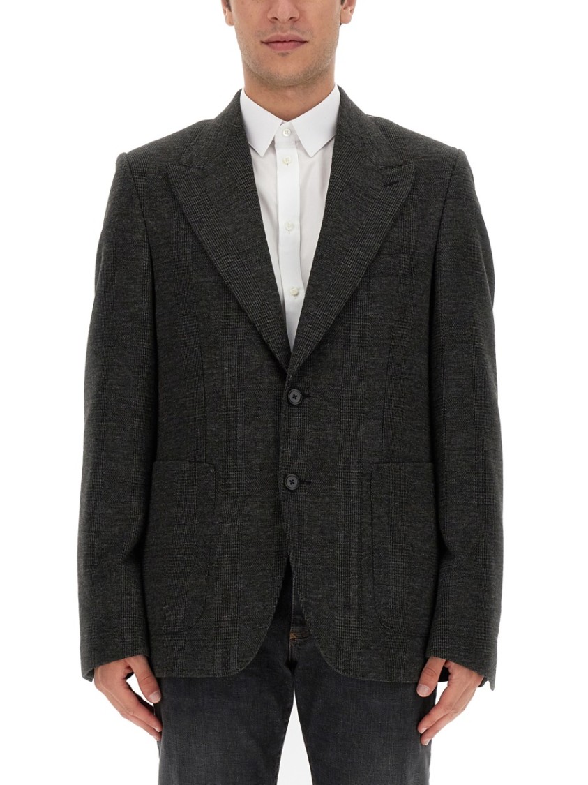 Dolce & Gabbana Single-Breasted Jacket With Peaked Lapels Zwart