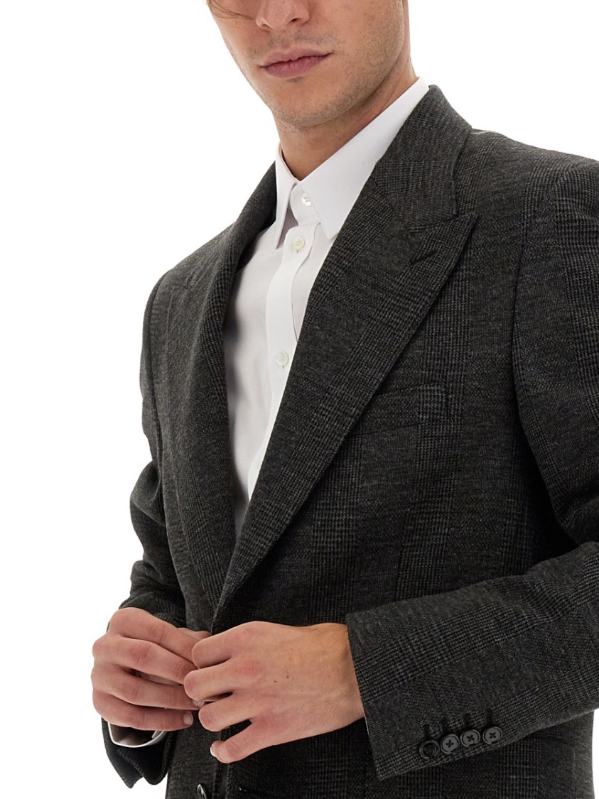 Dolce & Gabbana Single-Breasted Jacket With Peaked Lapels Zwart